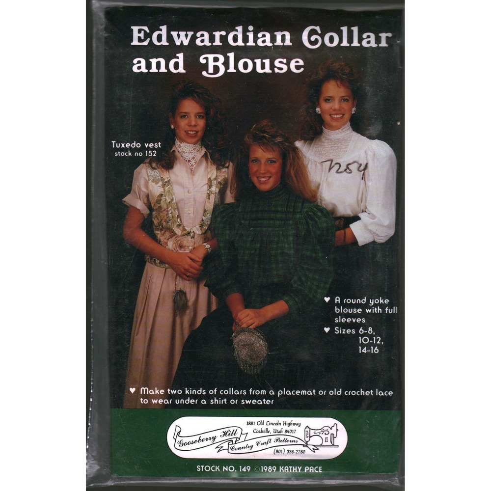 Gooseberry Hill 149 Edwardian Collar and Blouse Sewing Pattern Kathy Pace 7254
